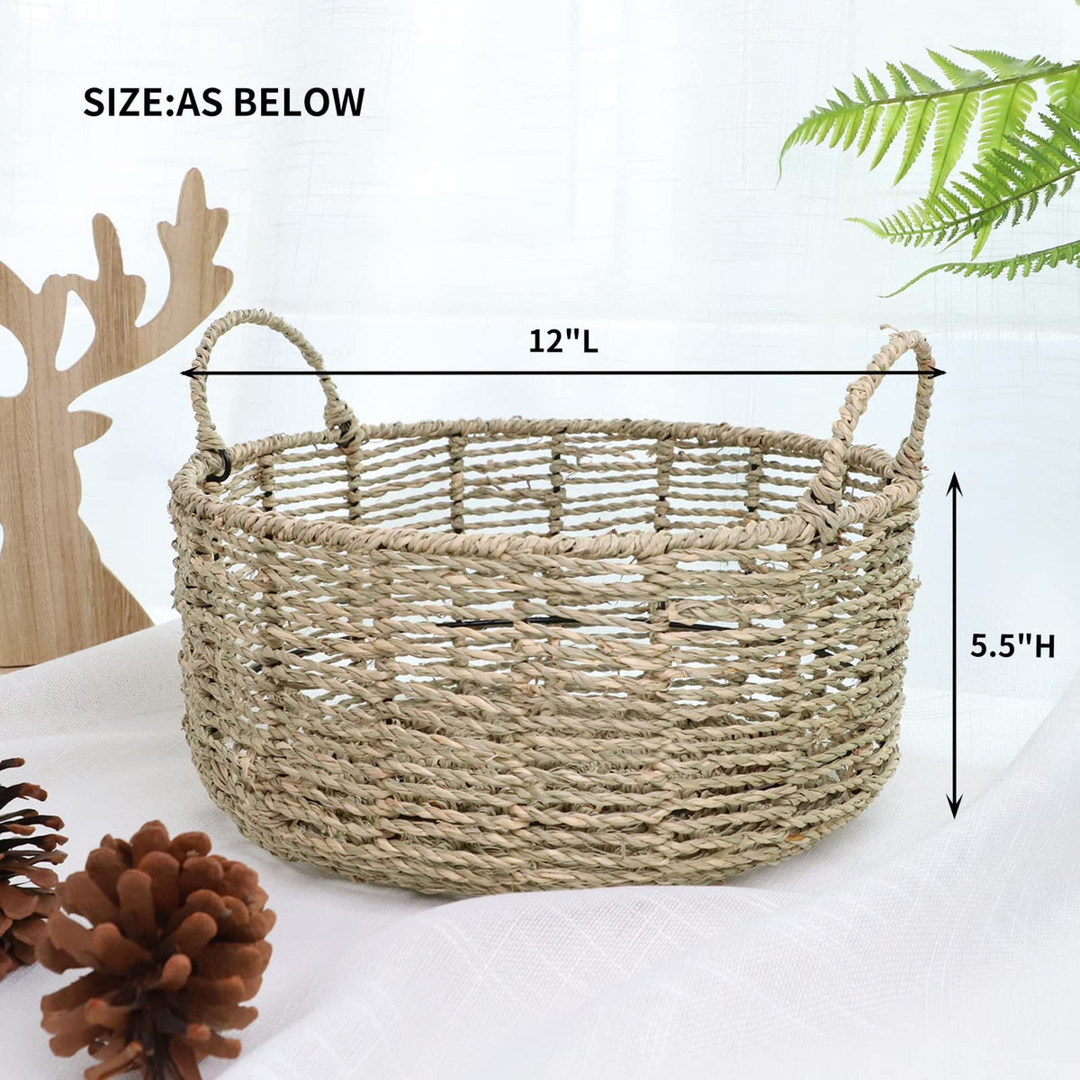 Rustic Storage Basket Soft Textile Handwoven | High & Bury