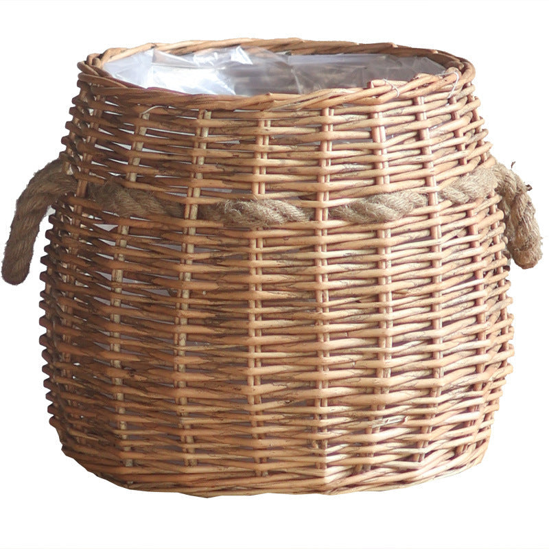 Rustic Storage Basket with Hemp Handles | High & Bury