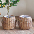 Rustic Storage Basket with Hemp Handles | High & Bury