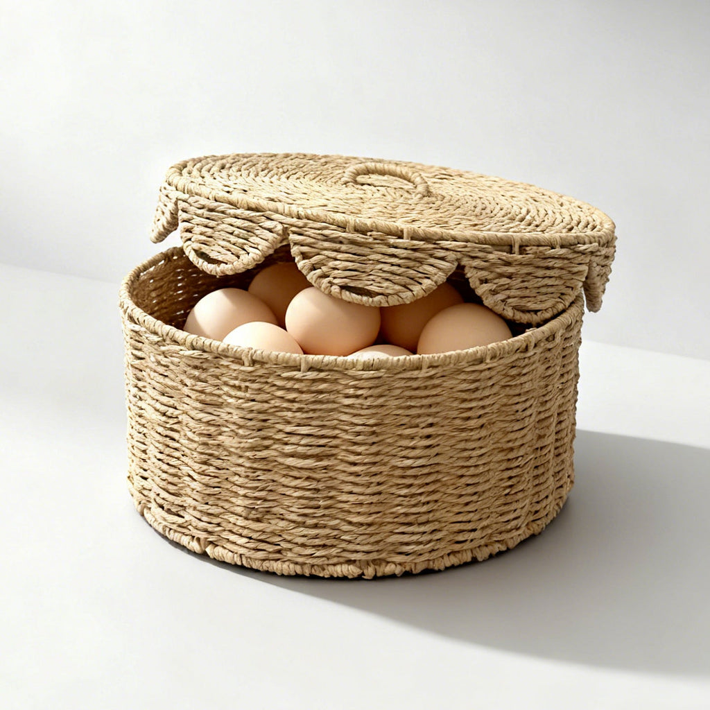 Rustic Storage Basket with Lid | High & Bury