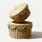 Rustic Storage Basket with Lid | High & Bury