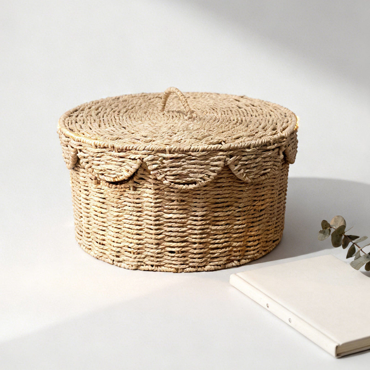 Rustic Storage Basket with Lid | High & Bury