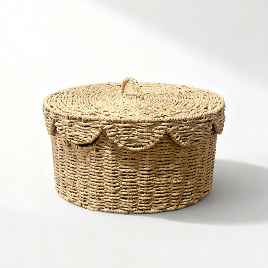 Rustic Storage Basket with Lid | High & Bury
