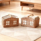 Rustic Storage Basket with Linen Lining | High & Bury