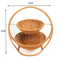 Rustic Two-Tiered Woven Fruit Stand | High & Bury
