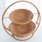 Rustic Two-Tiered Woven Fruit Stand | High & Bury