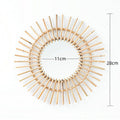 Rustic Wall Mirror with Natural Rattan Frame | High & Bury