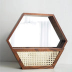 Rustic Wall Mirror with Natural Rattan Frame | High & Bury