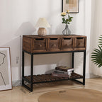 Rustic Wooden Console Table with Storage | High & Bury
