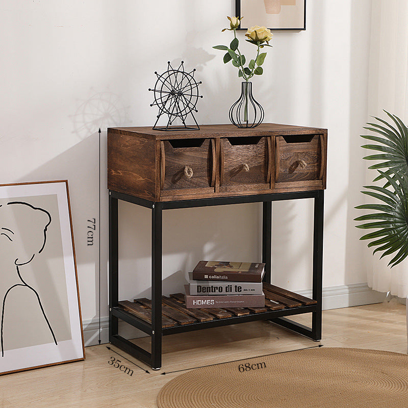 Rustic Wooden Console Table with Storage | High & Bury