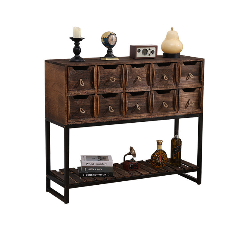 Rustic Wooden Console Table with Storage | High & Bury