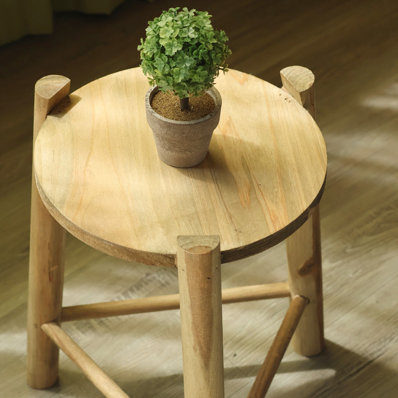 Rustic Wooden Stool | High & Bury