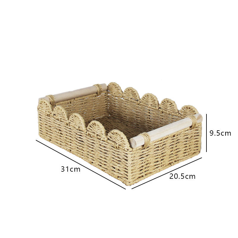 Scalloped Woven Storage Basket | High & Bury