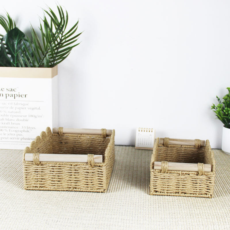 Scalloped Woven Storage Basket | High & Bury