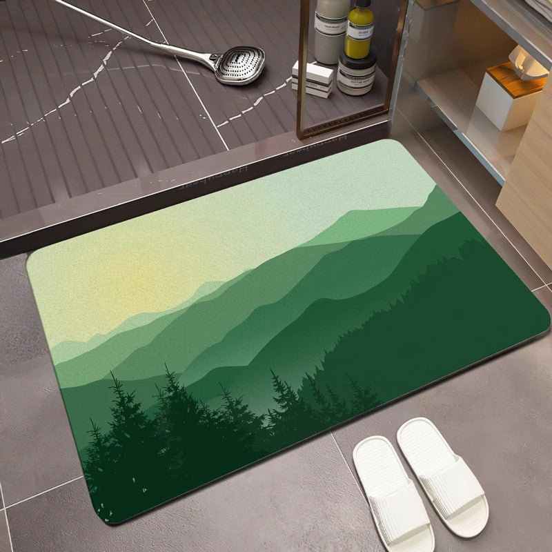Scenic Mountain Landscape Bath Mat | High & Bury