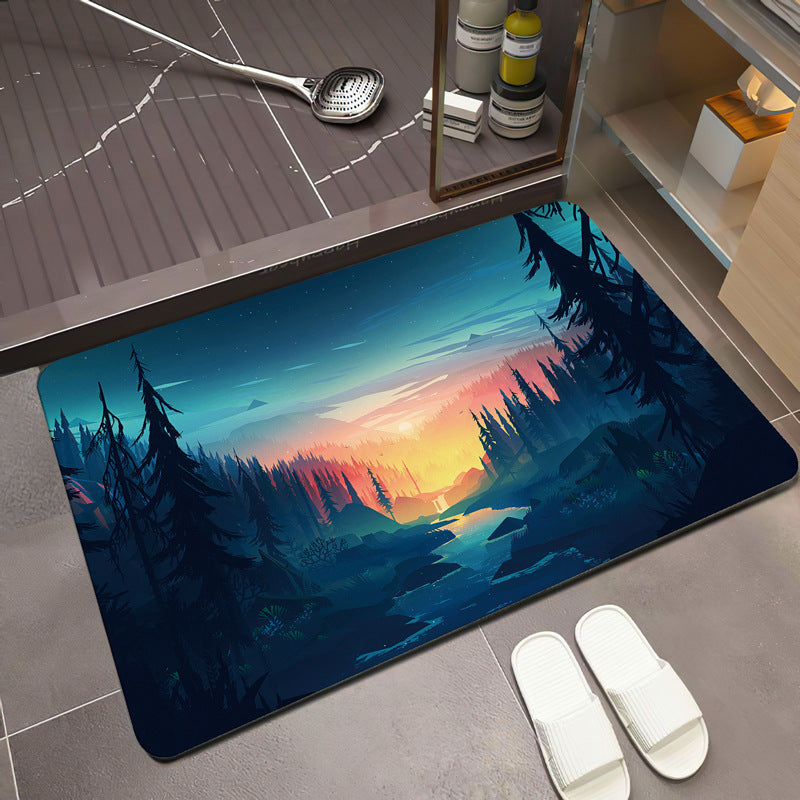 Scenic Mountain Landscape Bath Mat | High & Bury