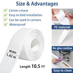 Self-Adhesive PE Caulk Tape, 1.42-Inch Wide, 10.5 Feet, Centre Crease, view 5