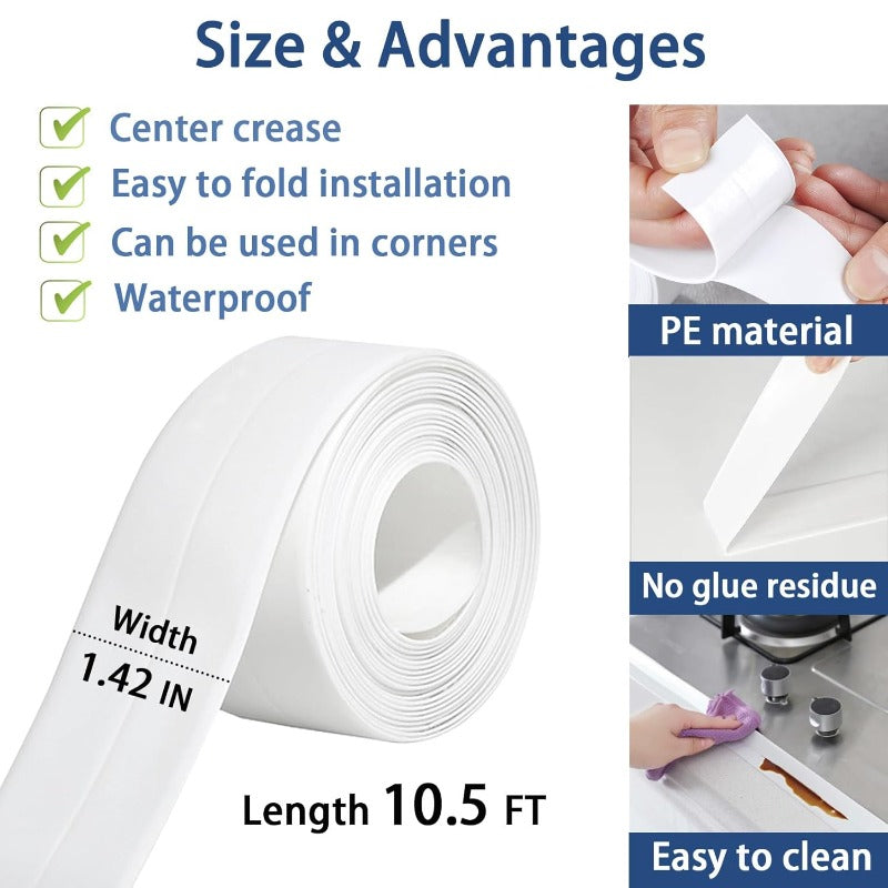 Self-Adhesive PE Caulk Tape, 1.42-Inch Wide, 10.5 Feet, Centre Crease, view 5