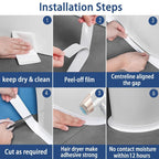 Self-Adhesive PE Caulk Tape, 1.42-Inch Wide, 10.5 Feet, Centre Crease, view 7