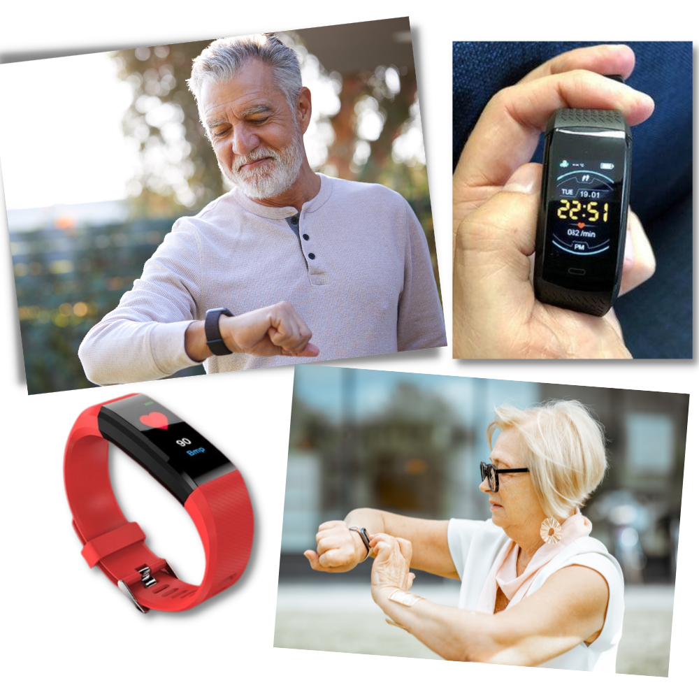Senior Smartwatch with 2.4 cm LED Screen and Silicone Strap, view 3