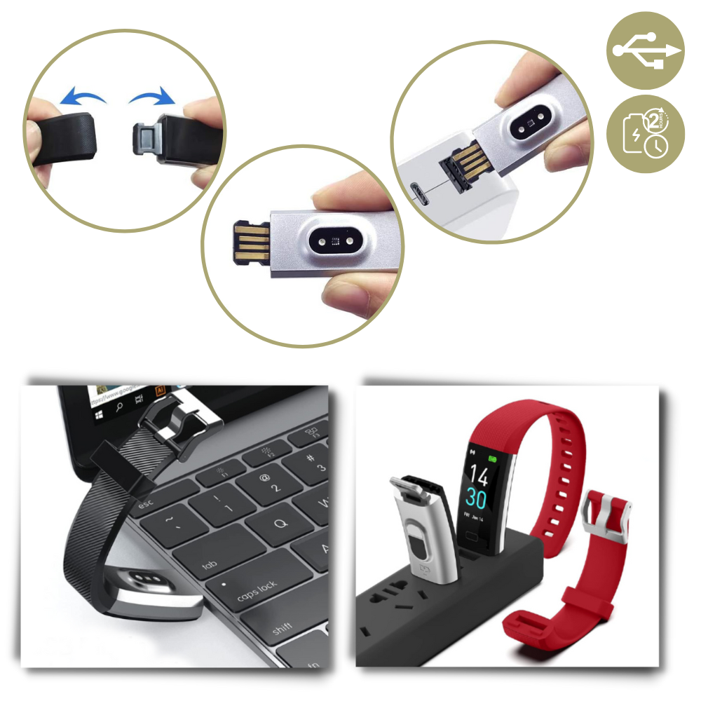 Senior Smartwatch with 2.4 cm LED Screen and Silicone Strap, view 6