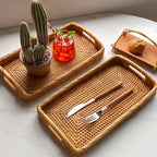 Serving Tray Molded Plastic Handwoven | High & Bury