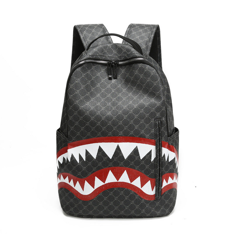 Shark Graphic Casual Backpack with Padded Shoulder Straps, view 4