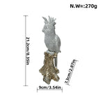 Shiny Parrot Figure on Log | High & Bury