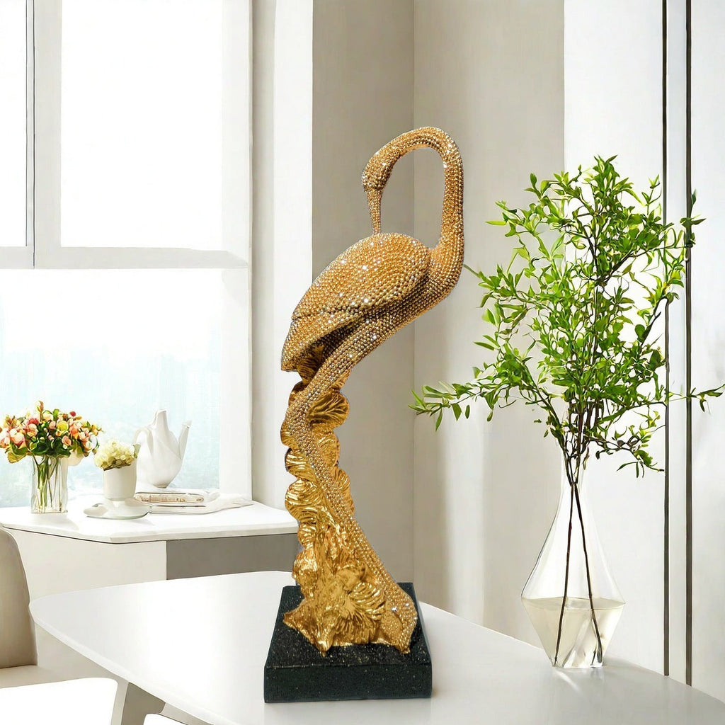 Shiny Parrot Figure on Log | High & Bury