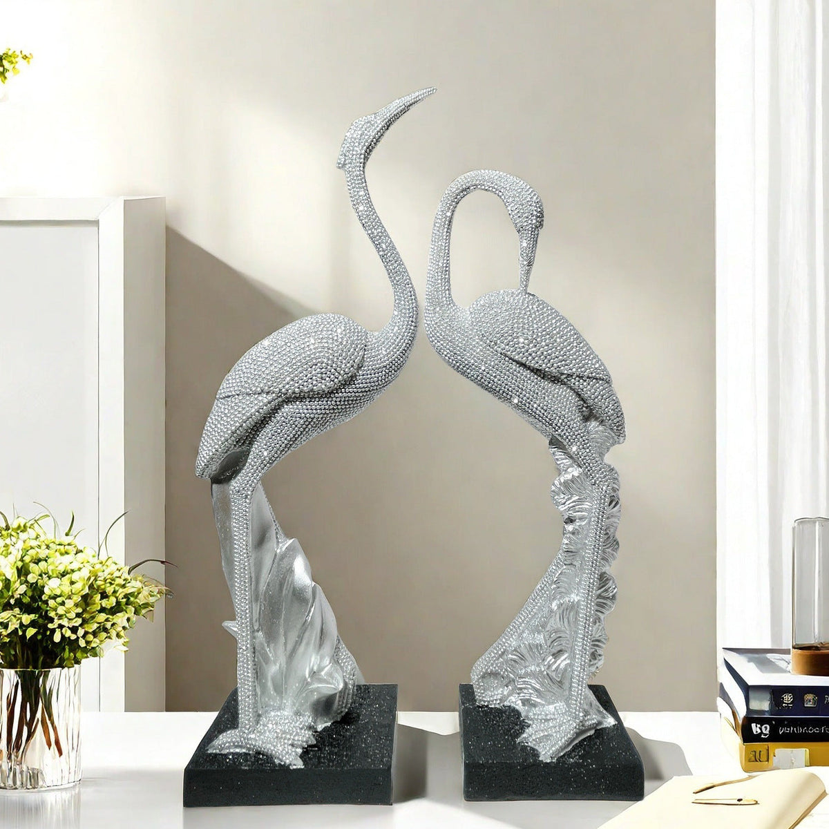 Shiny Parrot Figure on Log | High & Bury