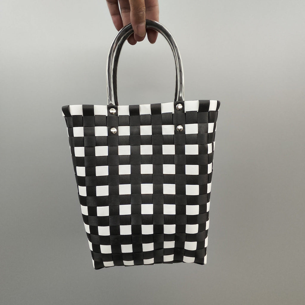 Shopping Bag Black Lilac White | High & Bury