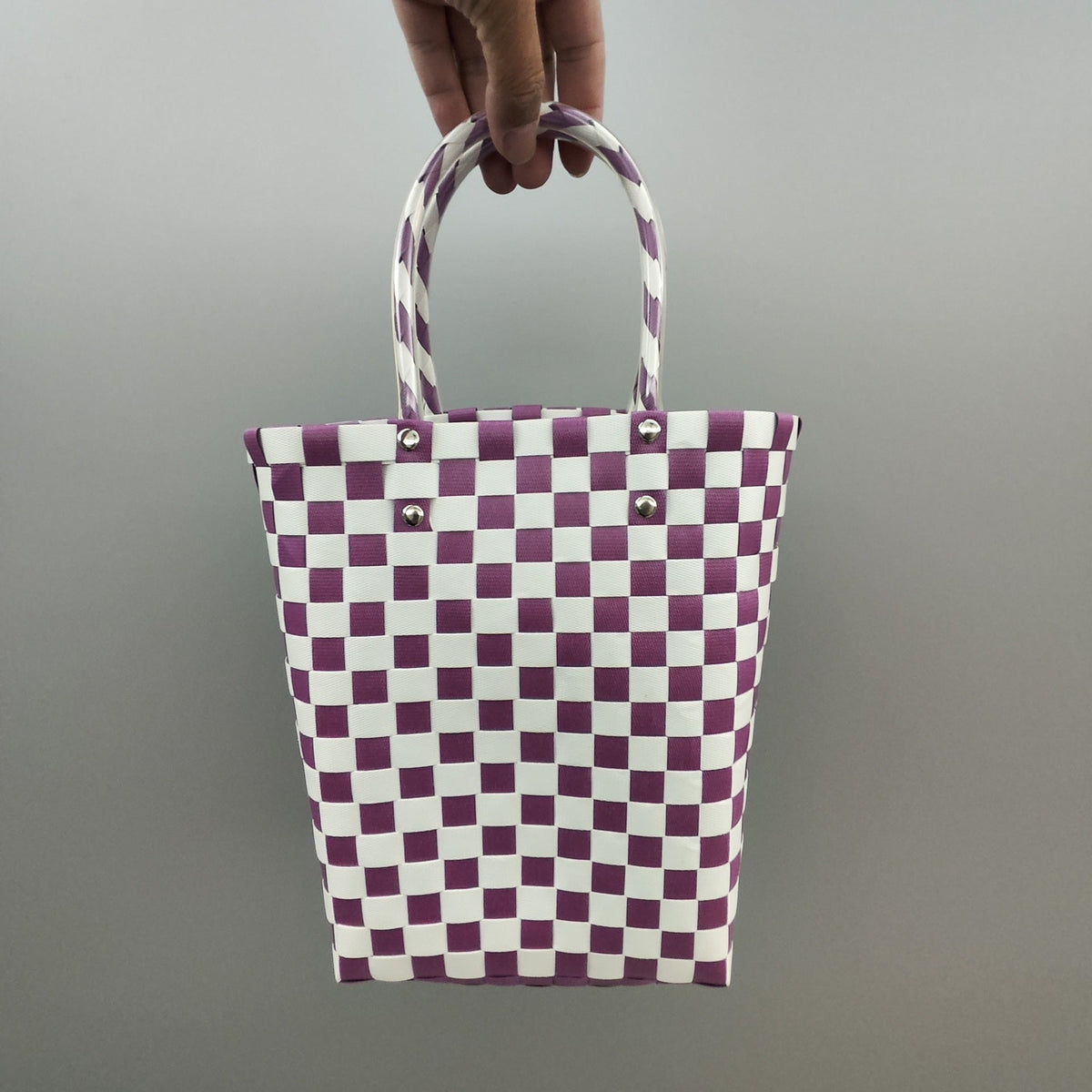 Shopping Bag Black Lilac White | High & Bury