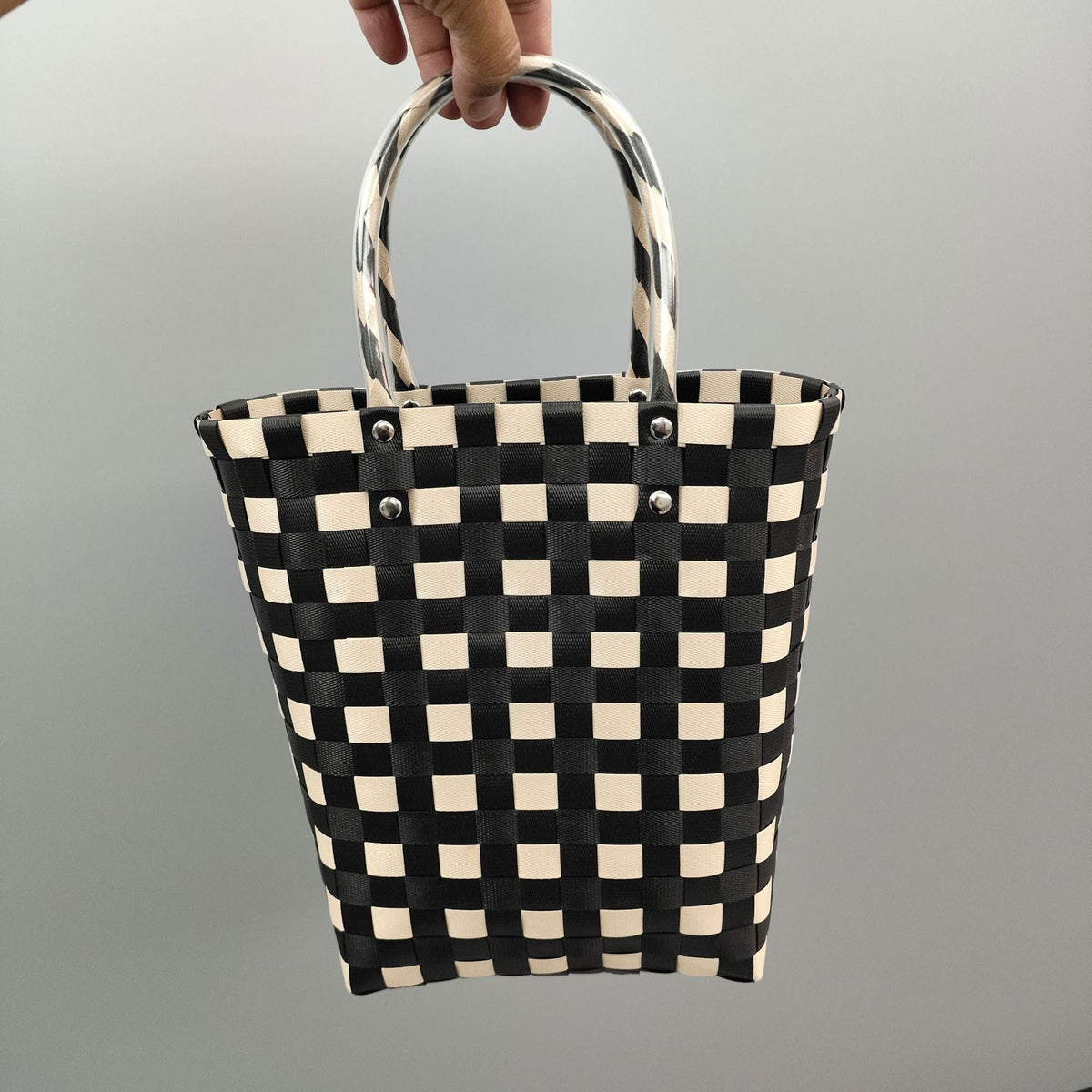 Shopping Bag Black Lilac White | High & Bury