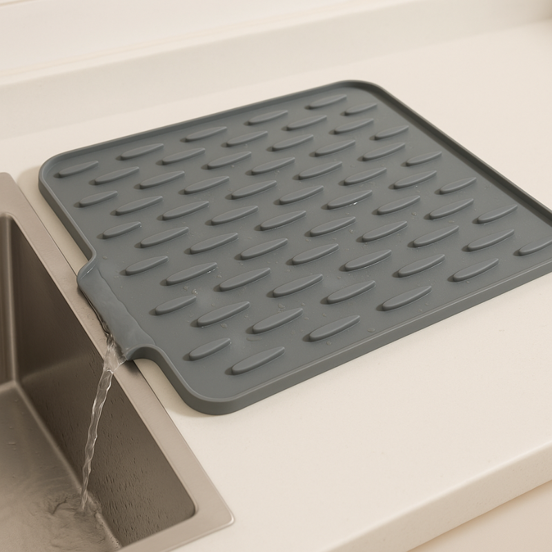 Silicone Dish Drying Mat, Heat-Resistant, Non-Slip and Rollable
