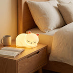 Silicone Sleeping Cat LED Night Light with Touch Dimming USB Rechargeable | High & Bury