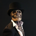 Skeleton Mask with Hat, Full-Face Latex Halloween Costume Accessory