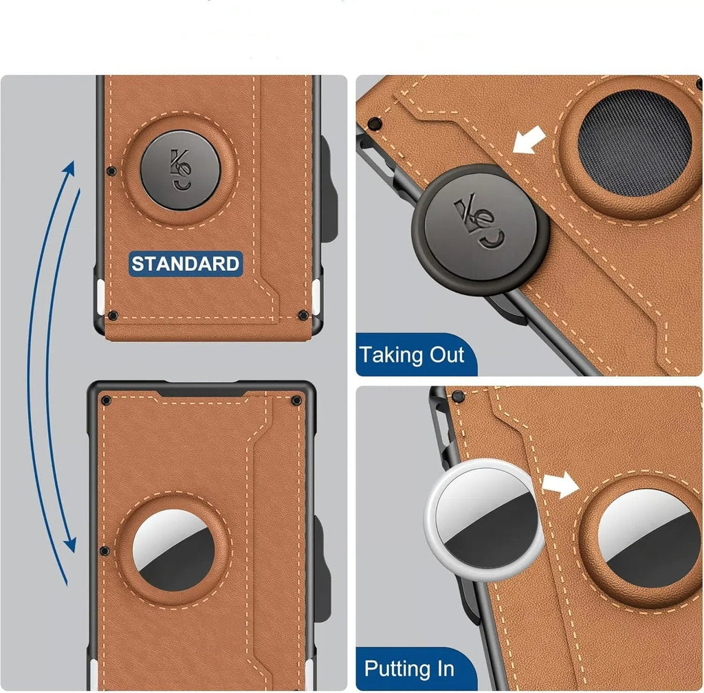 Slim Leather and Aluminium Pop-Up Wallet with Money Clip, view 10