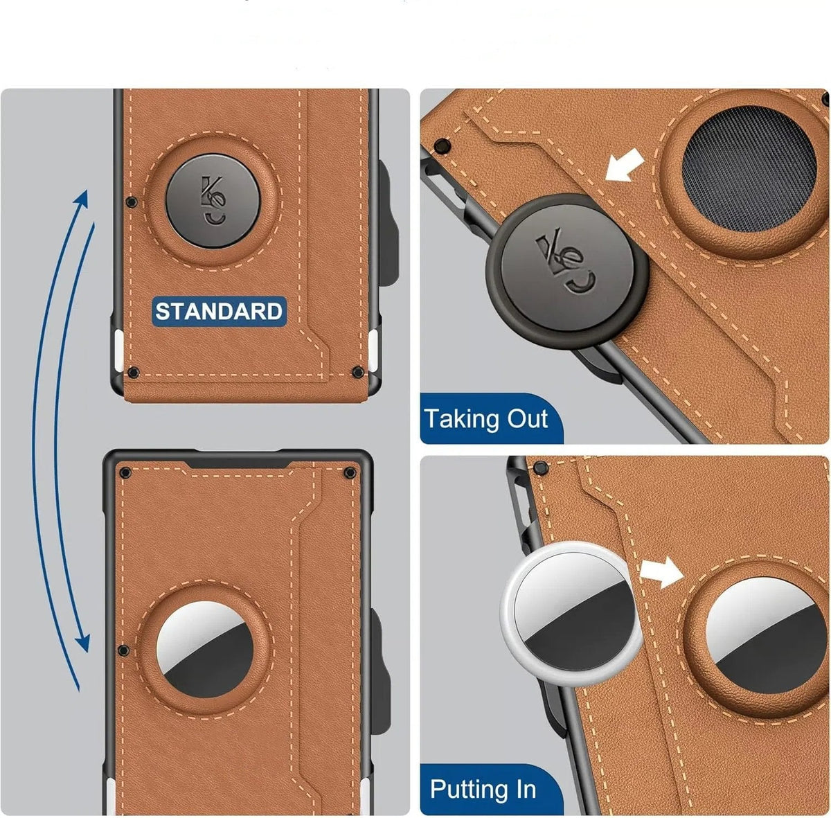 Slim Leather and Aluminium Pop-Up Wallet with Money Clip, view 10