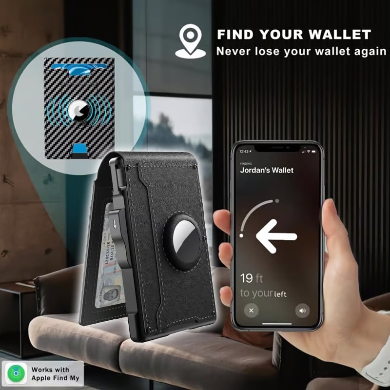 Slim Leather and Aluminium Pop-Up Wallet with Money Clip, view 13