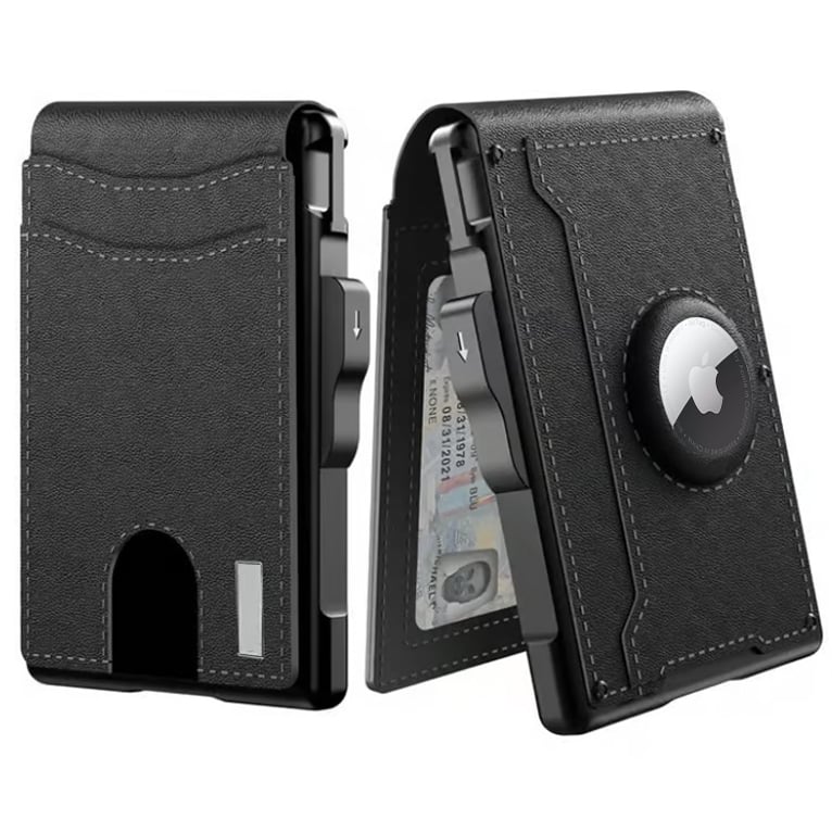 Slim Leather and Aluminium Pop-Up Wallet with Money Clip, view 15