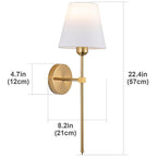 Slim Rod Wall Light Pair with Fabric Shade and Concealed Mounting | High & Bury
