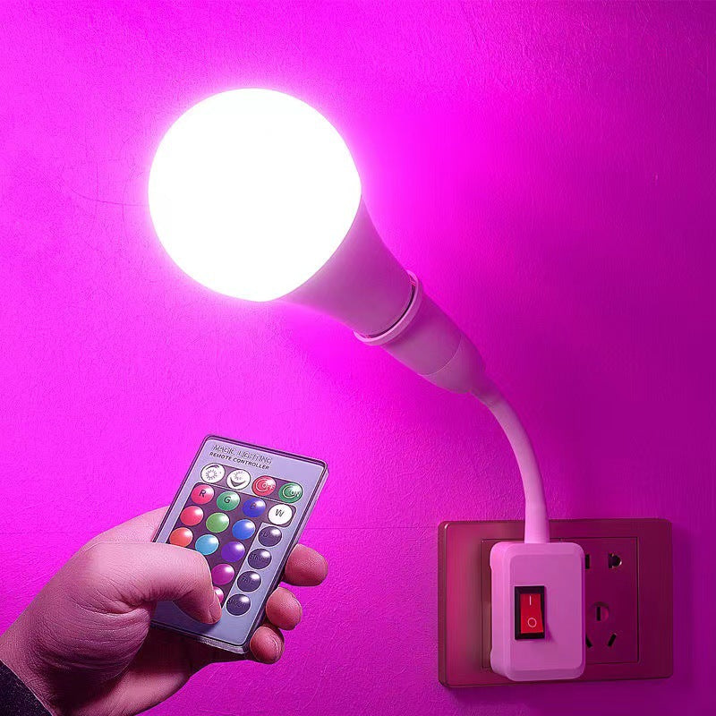 Smart RGB LED Bulb with Infrared Remote Control and Swiveling Socket Adapter | High & Bury