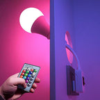 Smart RGB LED Bulb with Infrared Remote Control and Swiveling Socket Adapter | High & Bury