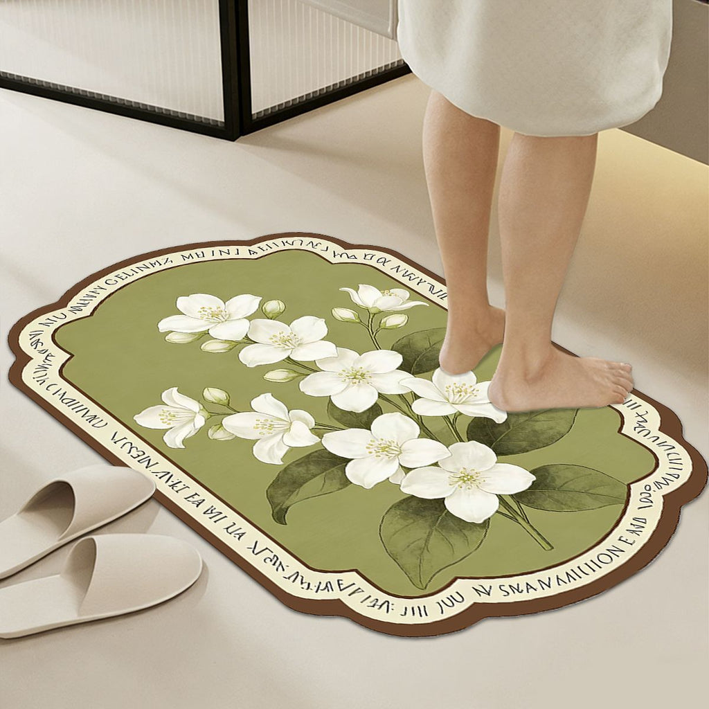 Soft Floral-Patterned Comfort Bath Mat | High & Bury