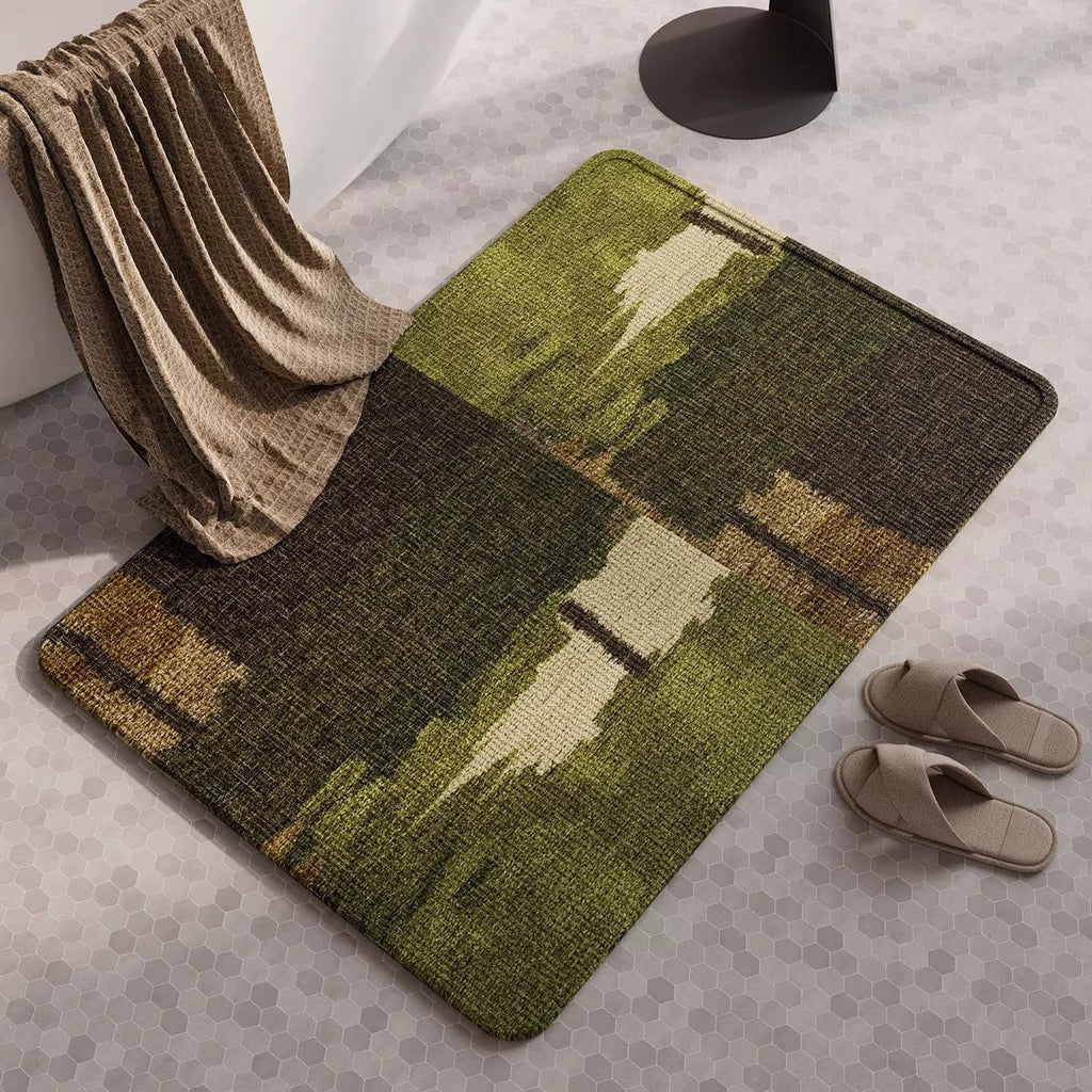 Soft Linen Textured Bathroom Mat | High & Bury