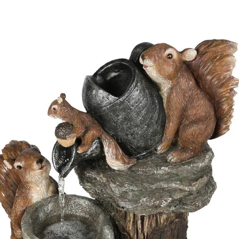 Solar Duck or Squirrel Garden Ornament in Resin with LED, view 2