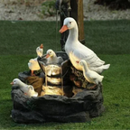 Solar Duck or Squirrel Garden Ornament in Resin with LED