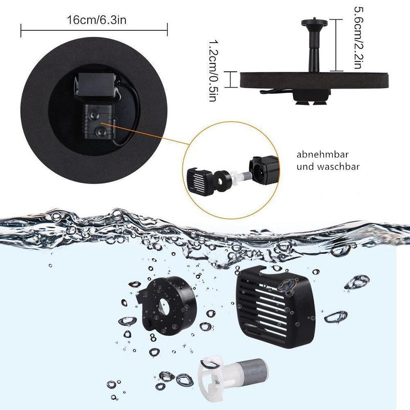 Solar Fountain Pump with 4 Spray Heads for Ponds, Birdbaths and Gardens, view 4