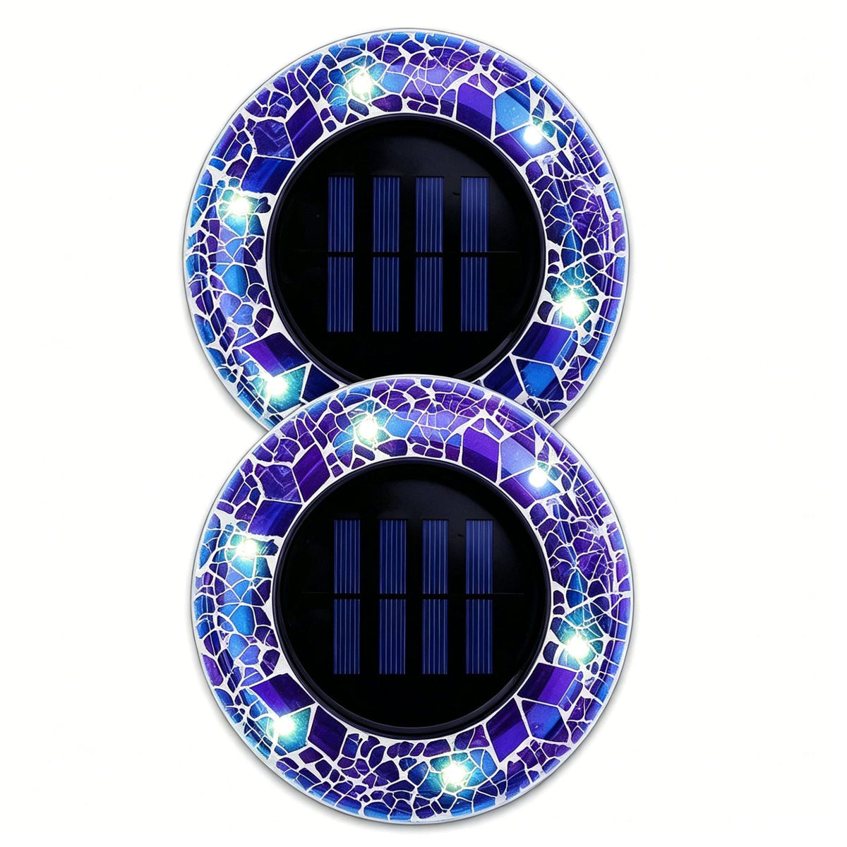 Solar Mosaic Glass Garden Path LED Spotlights | High & Bury