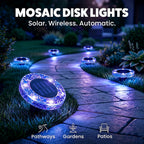 Solar Mosaic Glass Garden Path LED Spotlights | High & Bury